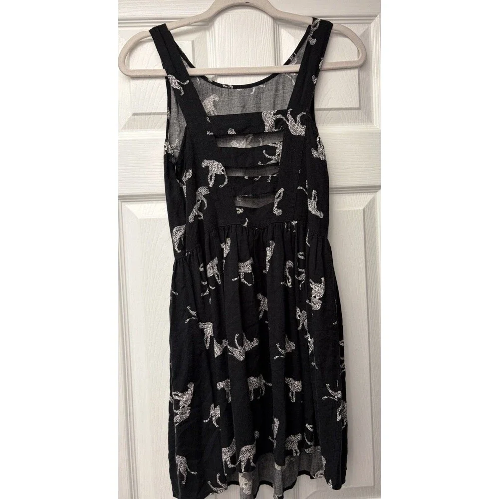Wyld Hart Girls Shift Dress Size Medium Tiger Print Gypsy Boho Flare Sleeveless
